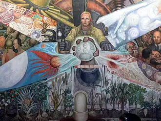 Image 31Diego Rivera, Recreation of Man at the Crossroads (renamed Man, Controller of the Universe), originally created in 1934, Mexican muralism movement (from History of painting)