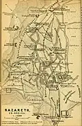 A 1906 map of Nazareth showing the original Nunnery of the Clarissines