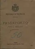 Cover of passport issued in 1901