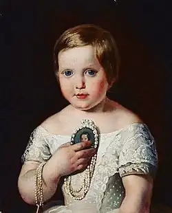 The empress on a settee surrounded by her children