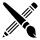 Pencil and brush icon