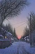 Perreault, Wilf- Winter Trees, acrylic on canvas, 23 in × 15 in (580 mm × 380 mm), 2013