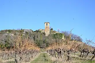 The bell tower of the old village of Piégon