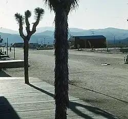 Pioneertown wide street accommodated camera dolly.