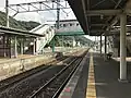 A view of the station platforms and tracks.
