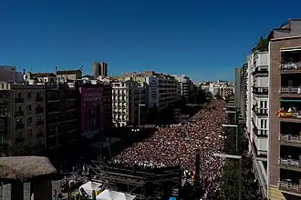 A demonstration in Felipe II square in Madrid