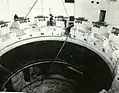 Engineers working on the turbine shaft on the Romanian side