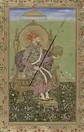 Portrait of the emperor Shah Jahan, enthroned. ca. 17th century.