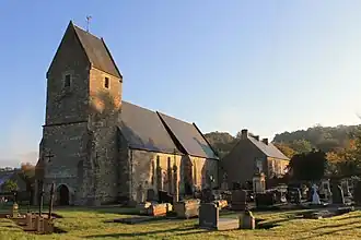 The church in Préaux-Bocage