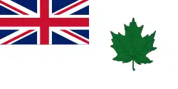 Winner of the 1926 La Presse contest to design a national flag. Design credited concurrently to Edwin Tappan Adney, Charles Lapierre, Joseph-Edouard Roy, and Isidore Renaud.[28] (1926)