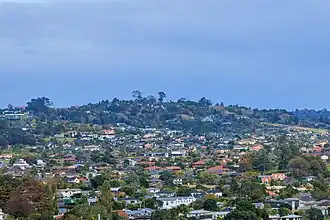 View of Puke-i-Āki-Rangi and East Tāmaki Heights from Stockade Hill