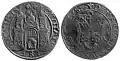 Rīga silver dālderis (weight 27.25 g, diameter 40.0 mm, minted in 1565, 1572, 1573, 1574, 1576).