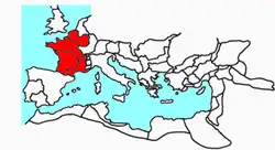 Gaul, conquered by Julius Caesar, was a part of the Roman Empire. The result of this is French-speaking Europe: France, Wallonia, Brussels, and French-speaking Switzerland, with their regional languages (see following map).