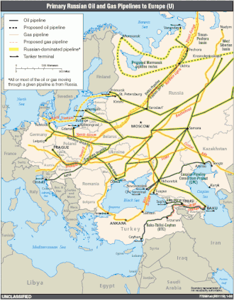 Image 8Russia was a key oil and gas supplier to Europe (map from 2013). This changed with the Russian invasion of Ukraine in 2022. (from Energy policy)