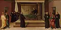 Saint Nicholas of Tolentino Reviving Two Partridges (29.2 x 54.0 cm., Detroit Institute of Arts)