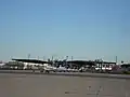 Oxford Aviation Academy's airplanes Piper PA-28 Warrior, as seen from the apron