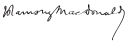 Cursive signature in ink