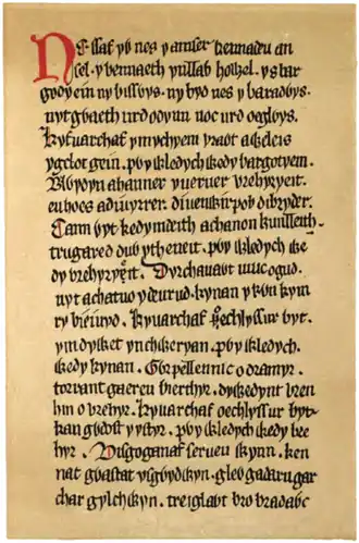 Image 23Facsimile of Part of Column 579 from the Red Book of Hergest (from Culture of Wales)