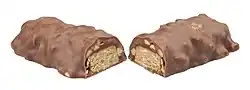 A split Reese's Crispy Crunchy Bar