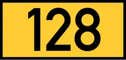 Shield for former Reichsstraße 128 in former East Prussia, abbreviated as R 128