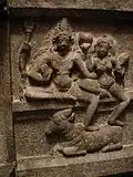 A ceiling relief of in the Ramalingeshwara group of temples, Avani