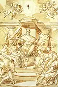 Francesco Paglia, Venice honored by Brescia and the cities of the Republic, pen and watercolor on paper, 1683.[65]