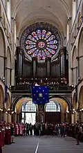 Rose window (Benvignat and Capronier, 19th century) and pipe organ (Ducroquet, 1854)