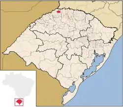 Geograpichal divisions of Rio Grande do Sul. Tenente Portela is highlighted in red.