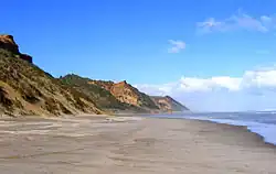 Ripirō Beach, looking south from near the hamlet of Baylys Beach