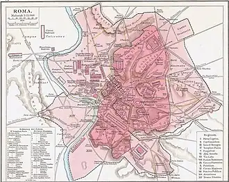 Janiculum walls is located in Rome
