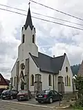 Roman Catholic church in Gura Putnei (German: Karlsberg)