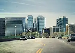 Rosslyn skyline in 2018, showing further commercial development