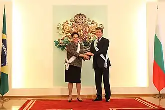 President Dilma Rousseff and President Georgi Parvanov in Sofia; 2011.