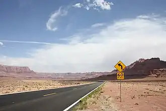 US 89A southeast of the Navajo Bridge, June 2009