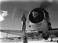 Douglas SBD Dauntless dive bomber at Majuro Airfield