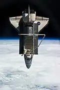Discovery separates from the Space Station.