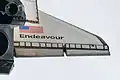 Endeavour's starboard wing photographed by a ISS crew member.