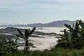The mountain range with a sea of clouds