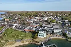 Aerial view of the village in 2025