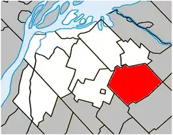 Location within Pierre-De Saurel RCM