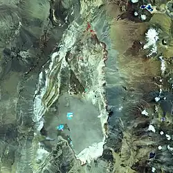 False-color image by Landsat 7 satellite