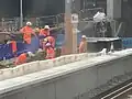 Work in progress at Salford Crescent Railway station July 2025
