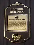 Plaque for the building, 2016