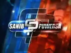 An image with a blue and red background. The show title is displayed on the center of the image.