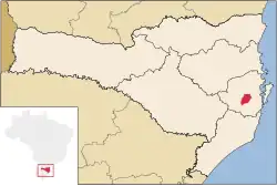 Location of Águas Mornas