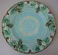 Sarreguemines Majolica Majolique Strawberry plate, c. 1880