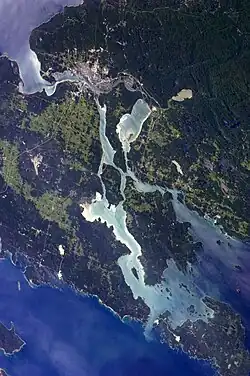 Astronaut photograph of Sault Ste. Marie