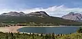 East aspect centered. Rising Wolf Mountain to right.