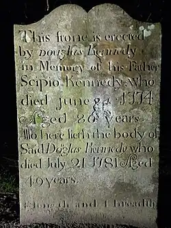 Grave marker for former slave Scipio Kennedy