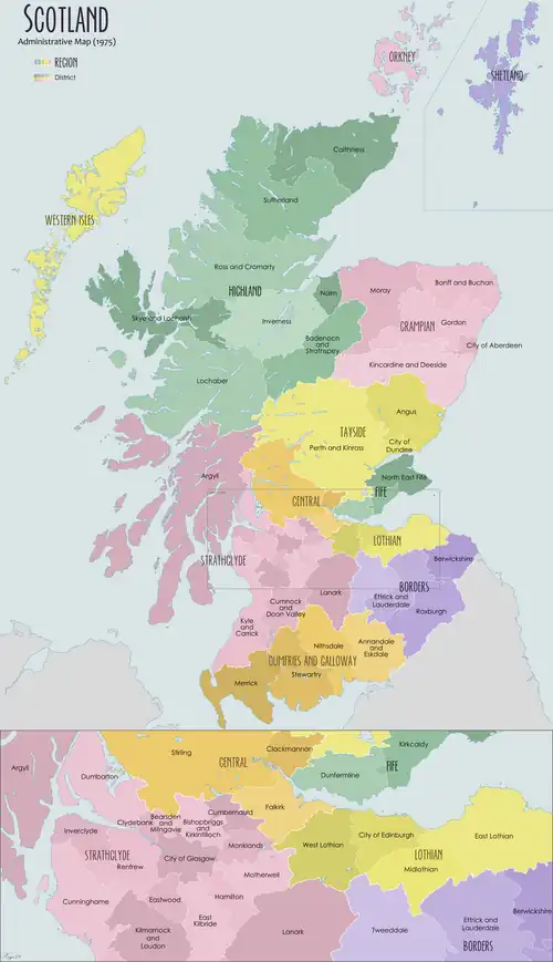 Council boundaries in 1974
